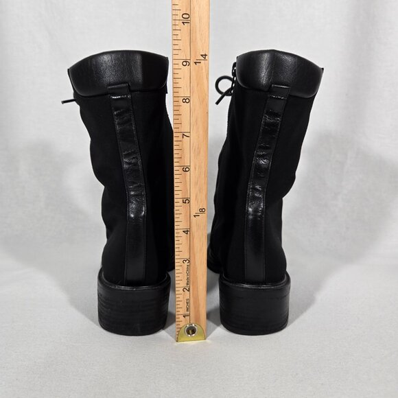 STUART WEITZMAN Eclectic Grandpa BLACK Nylon Upper Combat Boots Women Size 7.5B - Picture 14 of 17